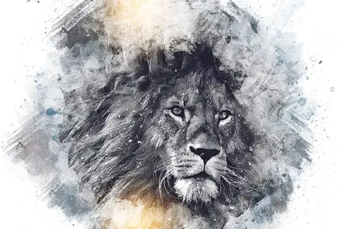 Özel Tasarım Aslan duvar kağıdı, EDK-TABLO-ASLAN-046