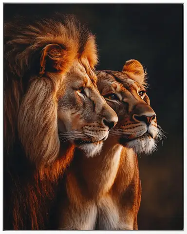 Özel Tasarım Aslan duvar kağıdı, EDK-TABLO-ASLAN-055