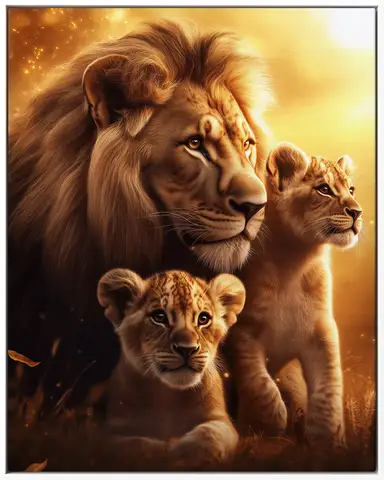 Özel Tasarım Aslan duvar kağıdı, EDK-TABLO-ASLAN-057