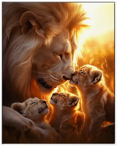 Özel Tasarım Aslan duvar kağıdı, EDK-TABLO-ASLAN-058