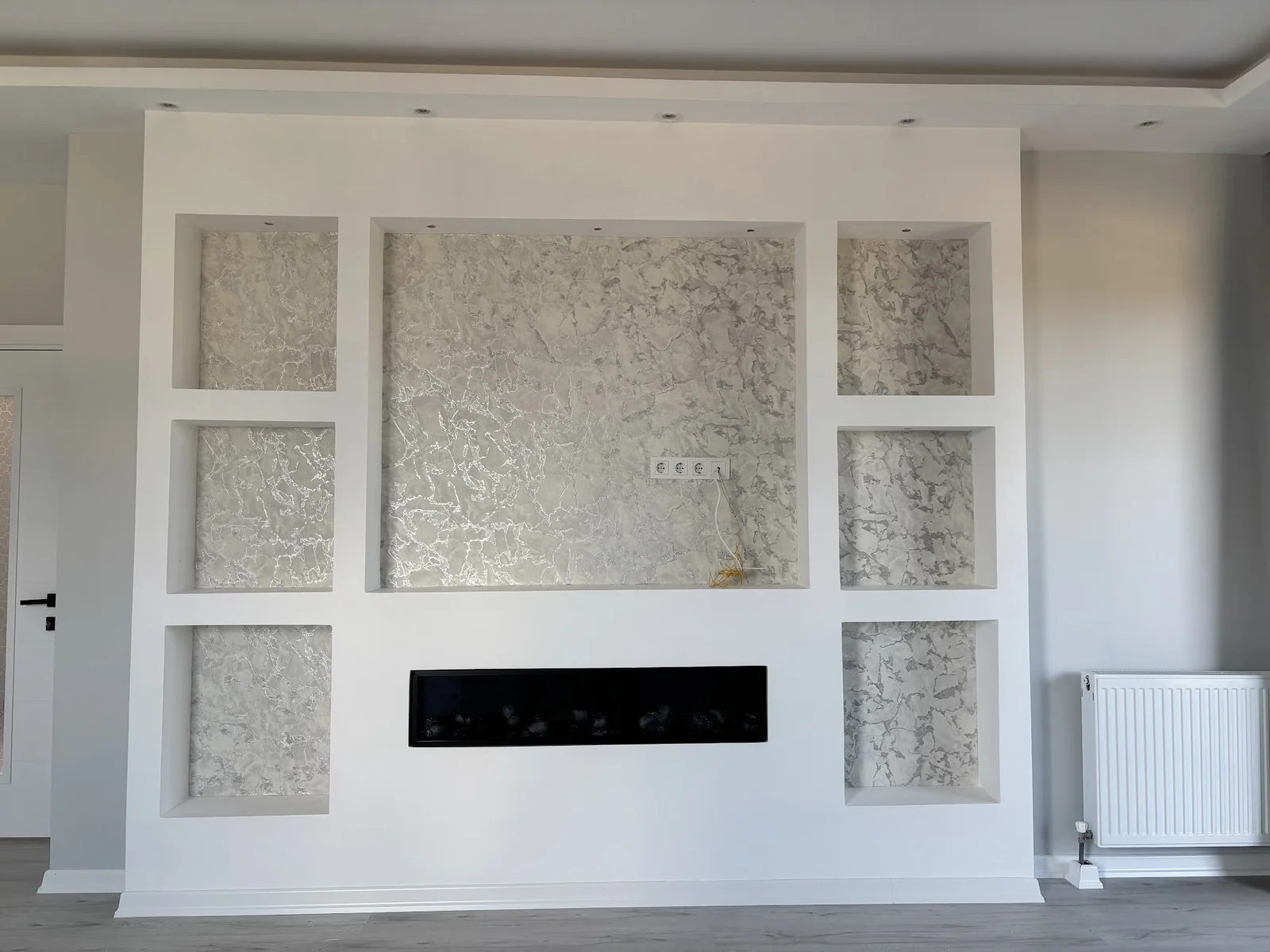 Salon Şömine Duvarı Taş Görünümlü Duvar Kağıdı, görsel 3